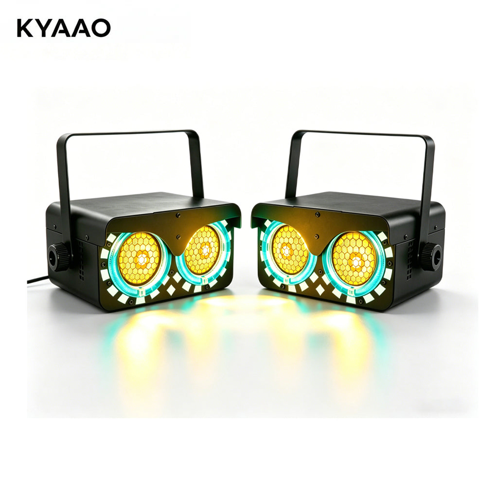 100W Golden COB Audience Light – DMX512 RGB DJ Stage Light, High Power LED Par Can for Wedding, Party, Club, Event | OWL-eye