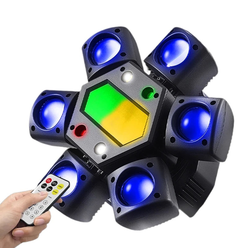 Mini Moving Head Laser Stage Light with Remote Control RGB Beam Pattern Strobe DMX512 DJ Lighting for Party Club Bar