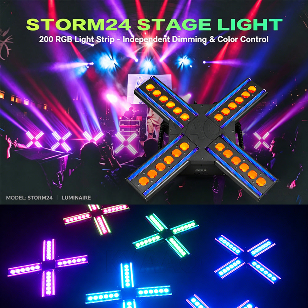 STORM24 RGB Stage Light DMX512 Sound Active 120W DJ Effect For Dj Disco Party Concert Event