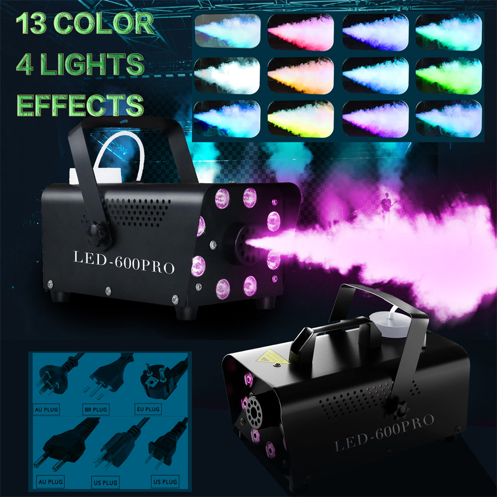 500W DJ Smoke Machine with Wireless Timer Remote Mini Portable Fogger for Halloween Parties Stage Disco & Holiday Events