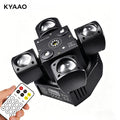 4-Arm Effect Moving Head Light 48W RGBW LED Laser Stage Light with DMX512 Sound Active & Strobe for Disco DJ Party