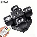 4-Arm Effect Moving Head Light 48W RGBW LED Laser Stage Light with DMX512 Sound Active & Strobe for Disco DJ Party