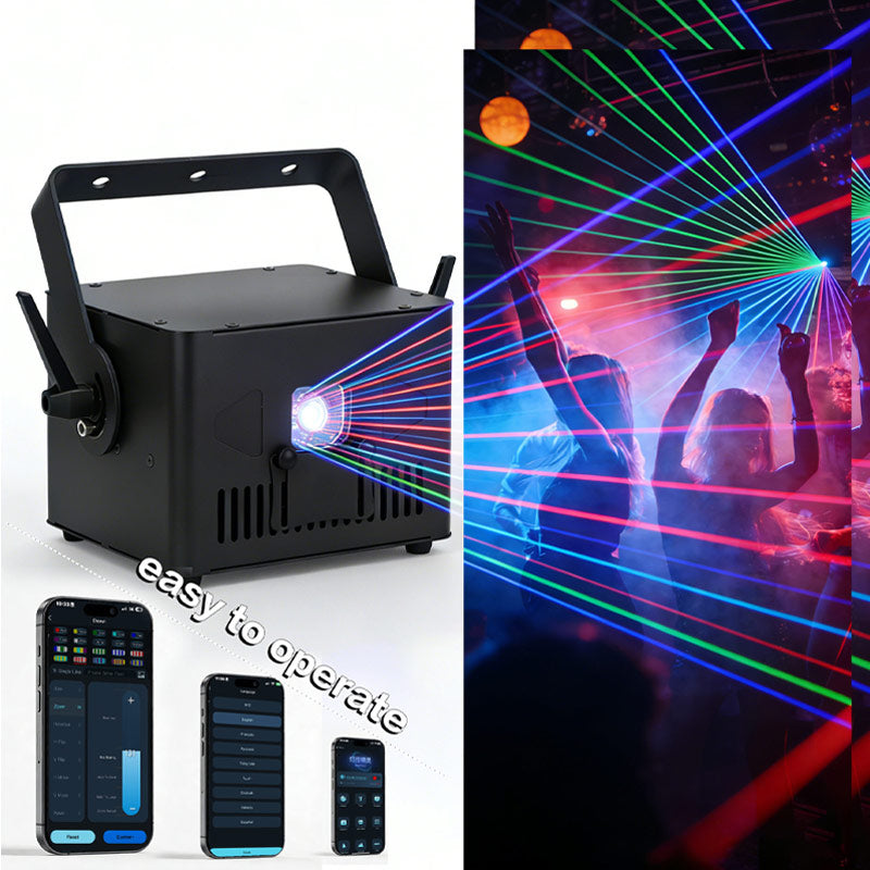 3W Full Color Animation Laser Light Bluetooth APP & DMX Control RGB Disco Stage Effects for Wedding Christmas Party