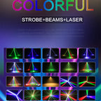 Mini Moving Head Laser Stage Light with Remote Control RGB Beam Pattern Strobe DMX512 DJ Lighting for Party Club Bar