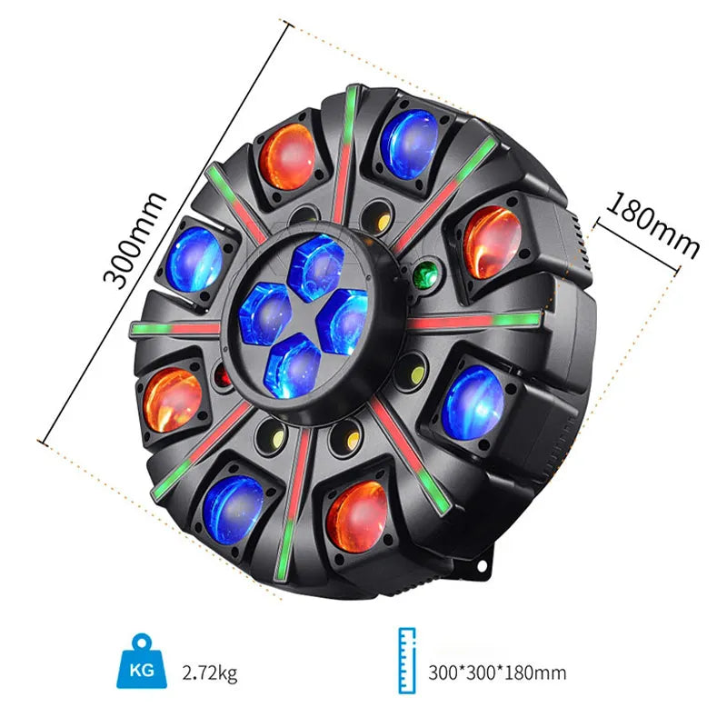 2026 RGBW Moving Head Laser Strobe Stage Light 26CH DMX512 DJ Club Party Beam Effect Lighting with Sound Control