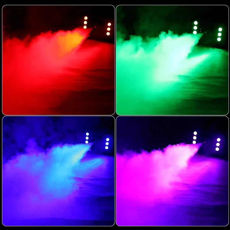 Remote Control 1500W Fog Machine With 6x3W RGB Light Smoke Machine Stage Show Disco DJ Party Club Bar Event Show Stage Show