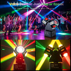 120W Dual Head Mini Moving Head Laser Light RGBWAU Meteor Effect DJ Club Party Stage Lighting DMX512 Sound Active