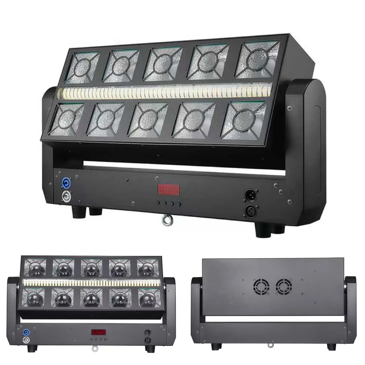 Professional 10x25W RGBW Beam + 160x0.3W RGBYA Wash + 96x1W Strobe LED DJ Stage Light - DMX512 Sound Active for Disco Party Event