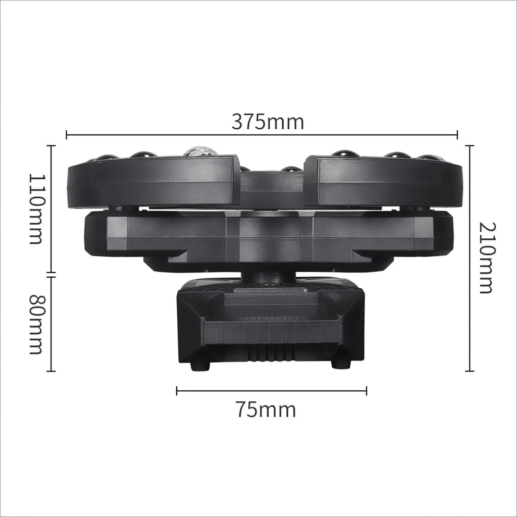 4-Arm 120W Multi-Effect Moving Head – 3-in-1 Laser + Strobe + Soft Strip RGBW – DMX/Sound Control – 25CH for Stage DJ Club