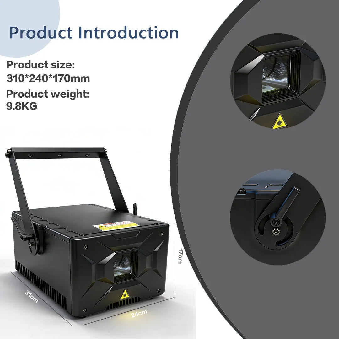 15W Professional Stage Laser Show with ILDA DMX Equipment for Events Clubs Bars Weddings Dance Activities Mall Lighting