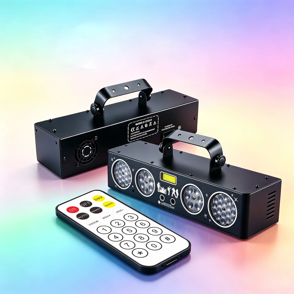 2026 Newest 6-in-1 Stage Effect Light – 50W RGB+White/Pink/Orange LED & Red/Green Laser Sound Activated + DMX Remote Control DJ Disco Party Light for Wedding Bar Club