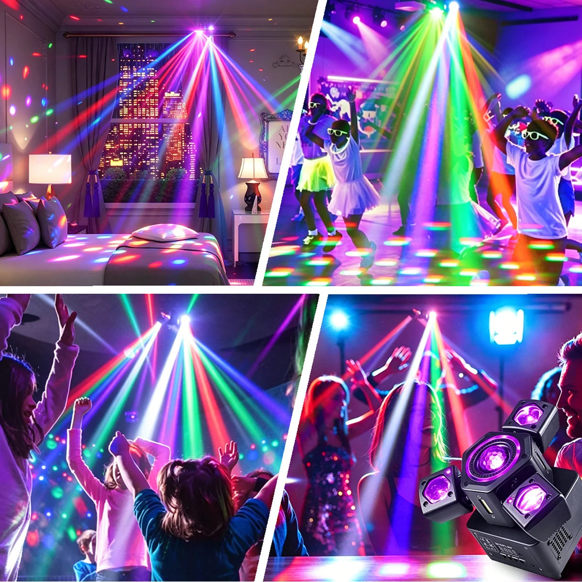 DMX512 RGBW 4in1 Strobe DJ Light LED RG Laser Strobe Sound Active Master Slave Auto for Party KTV Bar Stage Wedding Disco