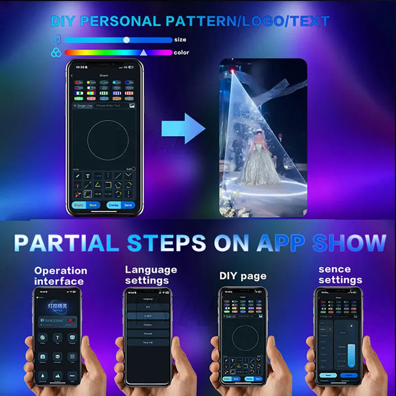 Disco Stage Laser Show 12W/10W 20kpps Colorful Lights ILDA App Control for Bar Club Wedding Party Event DJ Holiday
