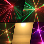 120W Dual Head Mini Moving Head Laser Light RGBWAU Meteor Effect DJ Club Party Stage Lighting DMX512 Sound Active