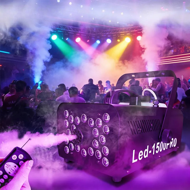 1500W Disco Smoke Machine with Timer & Remote – RGB LED Fog Machine for Wedding, Party, Christmas, DJ Stage Effect