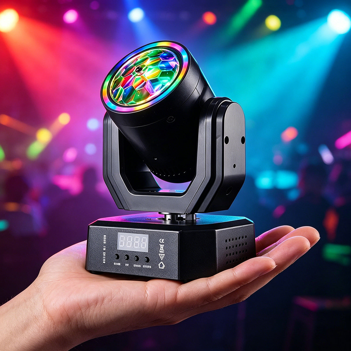 30W LED Mini Moving Head Light RGB Beam & Spot Effect, DMX512 Sound Activated Stage Lighting, Auto & Master/Slave Modes, 20Hz Strobe for DJ & Party