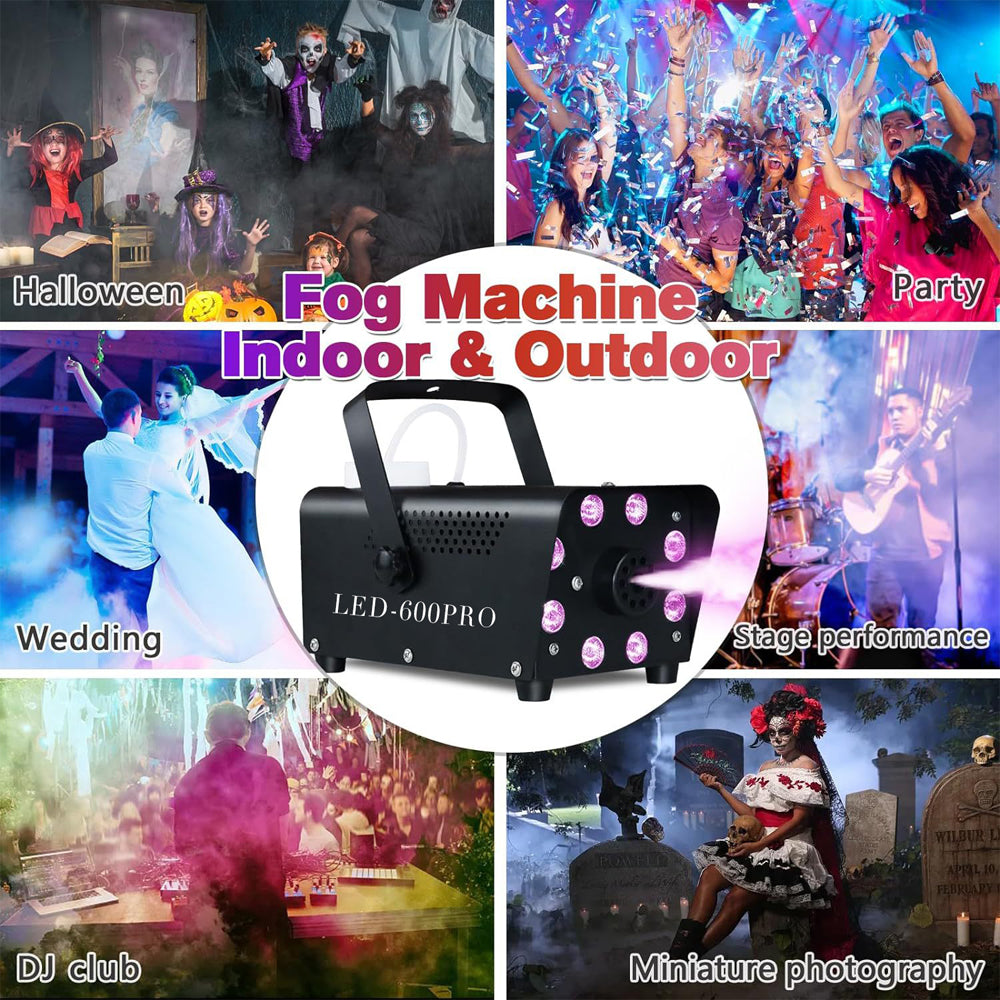 500W DJ Smoke Machine with Wireless Timer Remote Mini Portable Fogger for Halloween Parties Stage Disco & Holiday Events